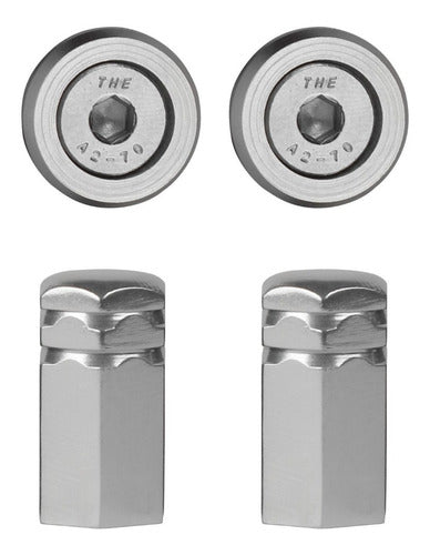 Kit Moto Parafuso De Placa E Tampa Válvula Sextavada - Prata