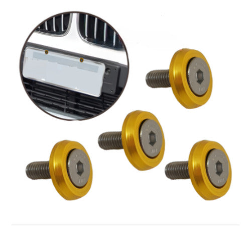 Parafuso / Anilha Placa Carro Anodizado - Amarelo