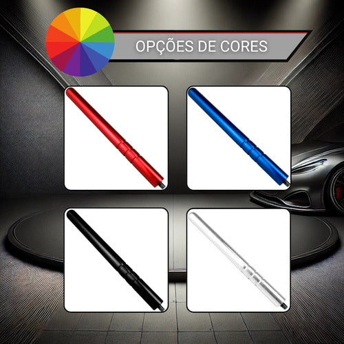 Antena De Teto Para Carro Haste Alumínio Anodizado Tuning