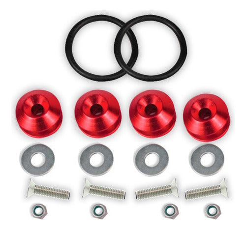 Kit Tow Strap+trava Parachoque+tampa Valvula+parafuso - Verm