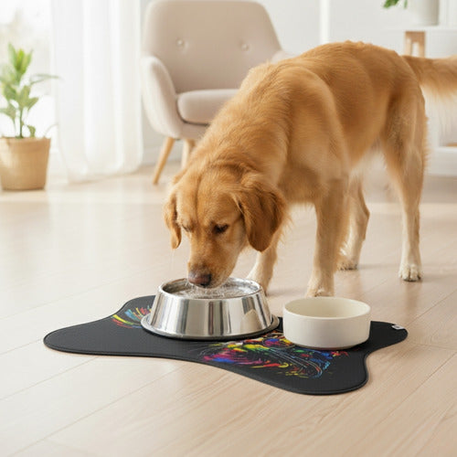 Tapete Comedouro Pet Americano Para Tigelas Cachorro Gato
