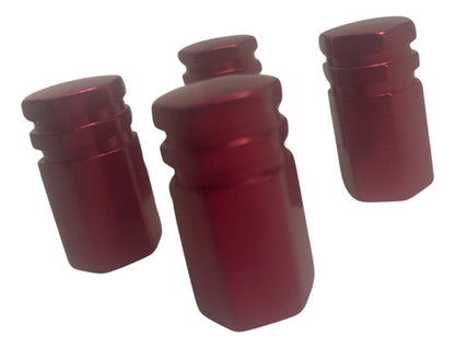 Tampa De Válvula Pneu Carro Sextavada Grande 4pçs - Vermelho