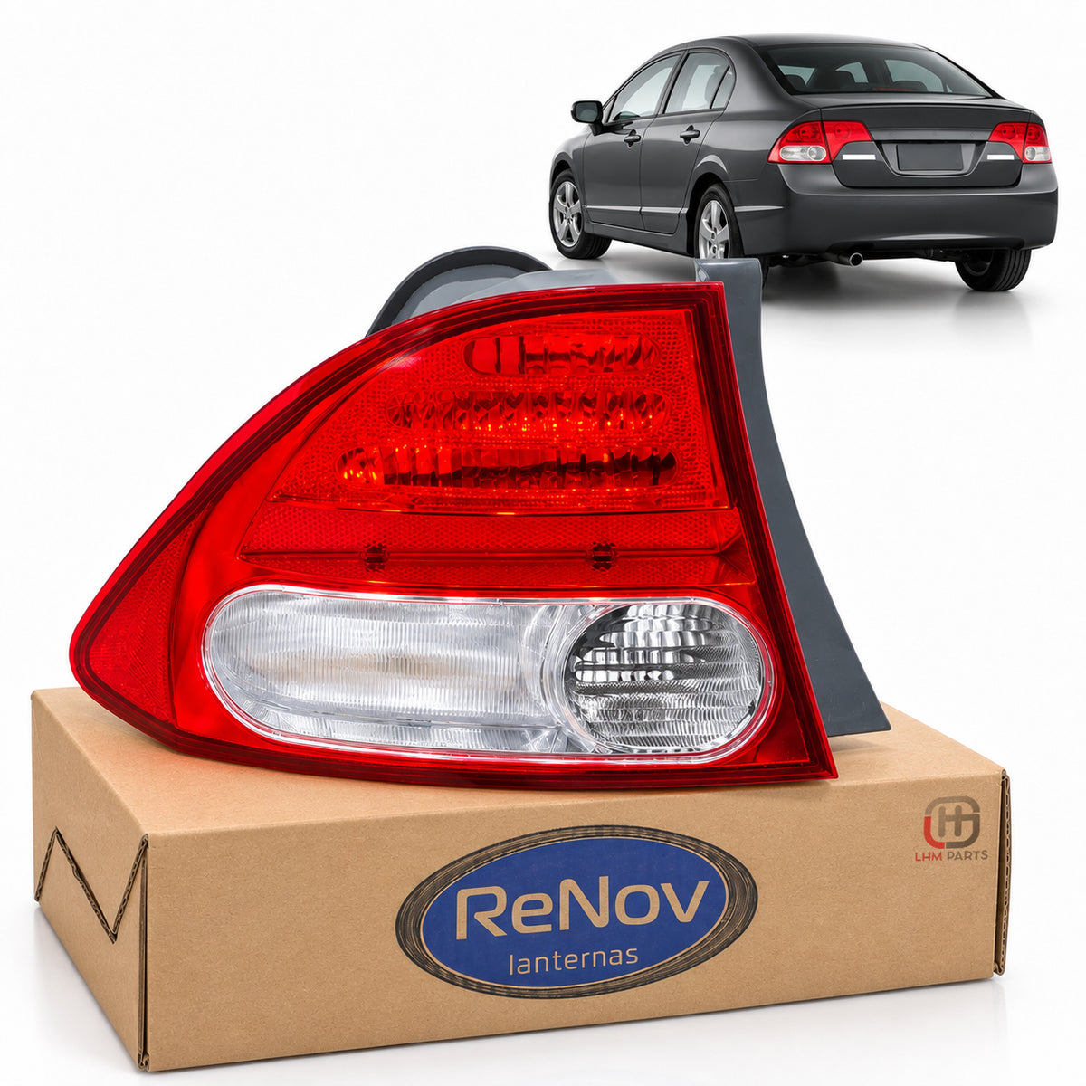 Lanterna Traseira Honda New Civic G8 2007 2008 2009 2010 2011 - Bicolor/Cristal
