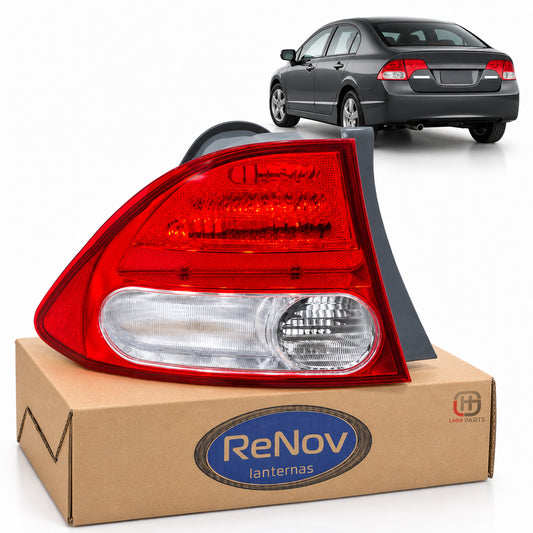 Lanterna Traseira Honda New Civic G8 2007 2008 2009 2010 2011 - Bicolor/Cristal
