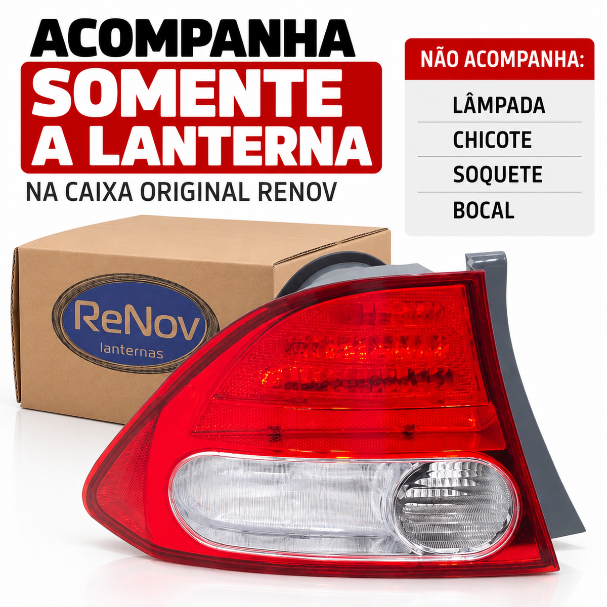 Lanterna Traseira Honda New Civic G8 2007 2008 2009 2010 2011 - Bicolor/Cristal